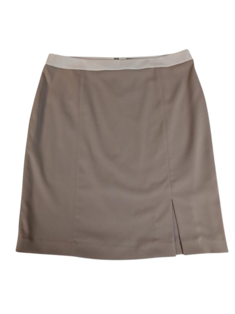NWT Melanie Lyne Trisisto Beige Pencil Skirt Size 16 Knee Length Front Slit